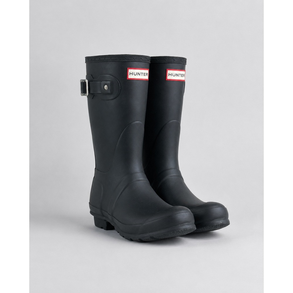 Hunter Original Short Rain Boots Women 8 Black Matte Waterproof Boot Gorpcore